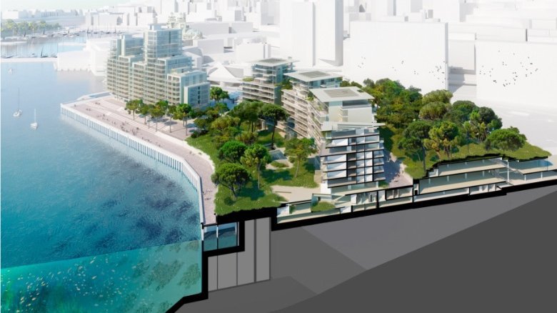 The Principality Monaco is being extended by a new, 60,000 m² district. © VALODE & PISTRE ARCHITECTES